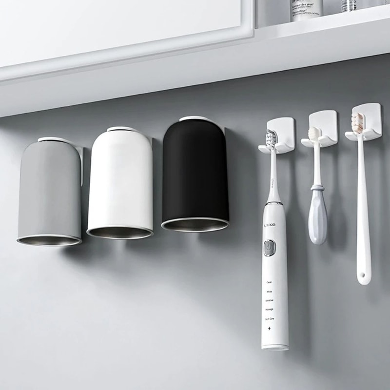 Magnetic Stainless Steel Toothbrush Cup Wall Mounted Bathroom Holder 5