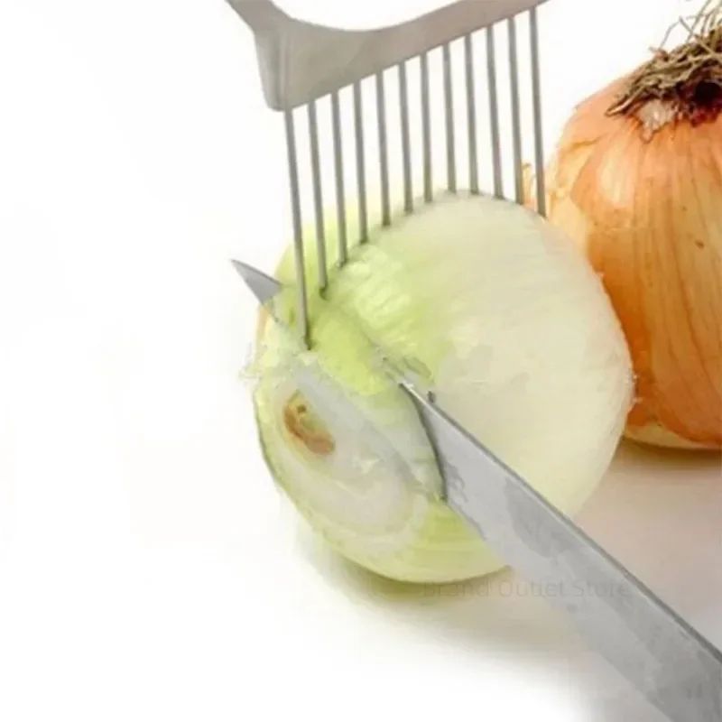 Stainless Steel Onion Holder Slicer For Even Cuts And Safe Kitchen Prep 2