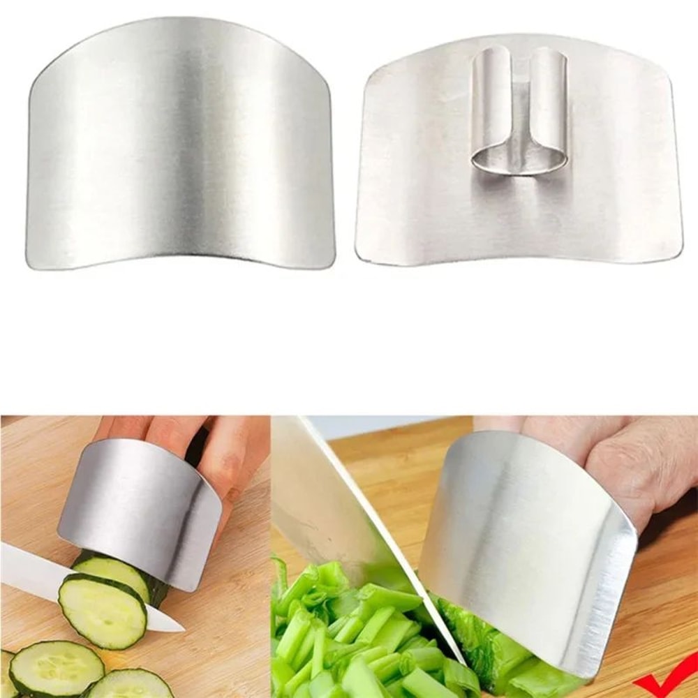 Stainless Steel Finger Protector Guard For Safe Knife Cutting 2