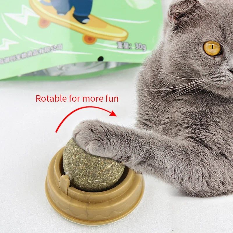 Wall Mounted Catnip Ball Toy And Scratching Post For Cats 1
