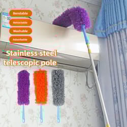 telescopic feather duster with extendable handle for easy cleaning