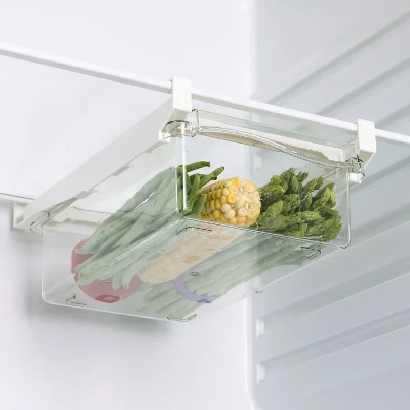Fridge Drawer Organizer Sliding Food Storage Box Fresh Produce Keeper 7