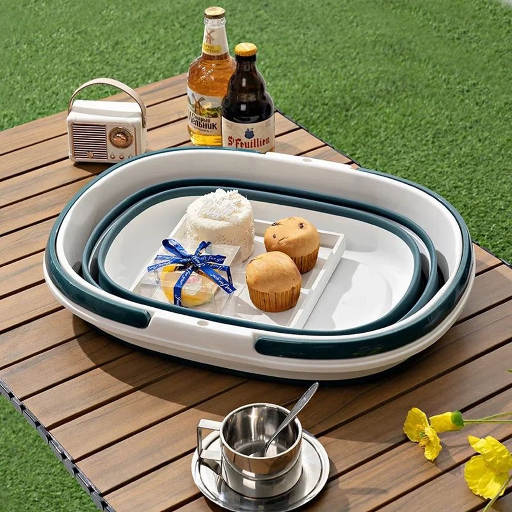 Foldable Laundry Bucket Portable Collapsible Wash Basin Storage Tub 3