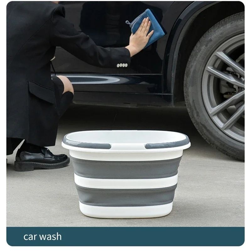 Foldable Laundry Bucket Portable Collapsible Wash Basin Storage Tub 4