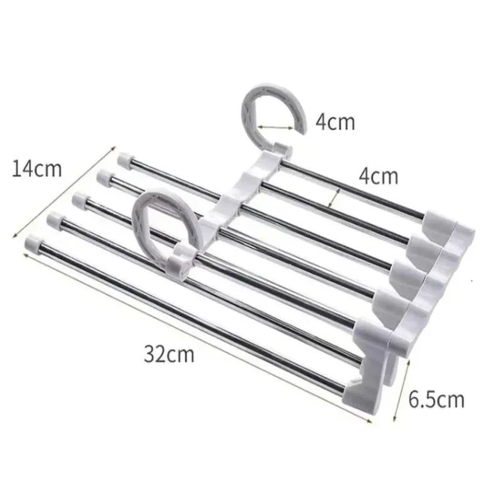 Telescopic Pants Hanger Space Saving Multi Layer Closet Organizer Rack 5