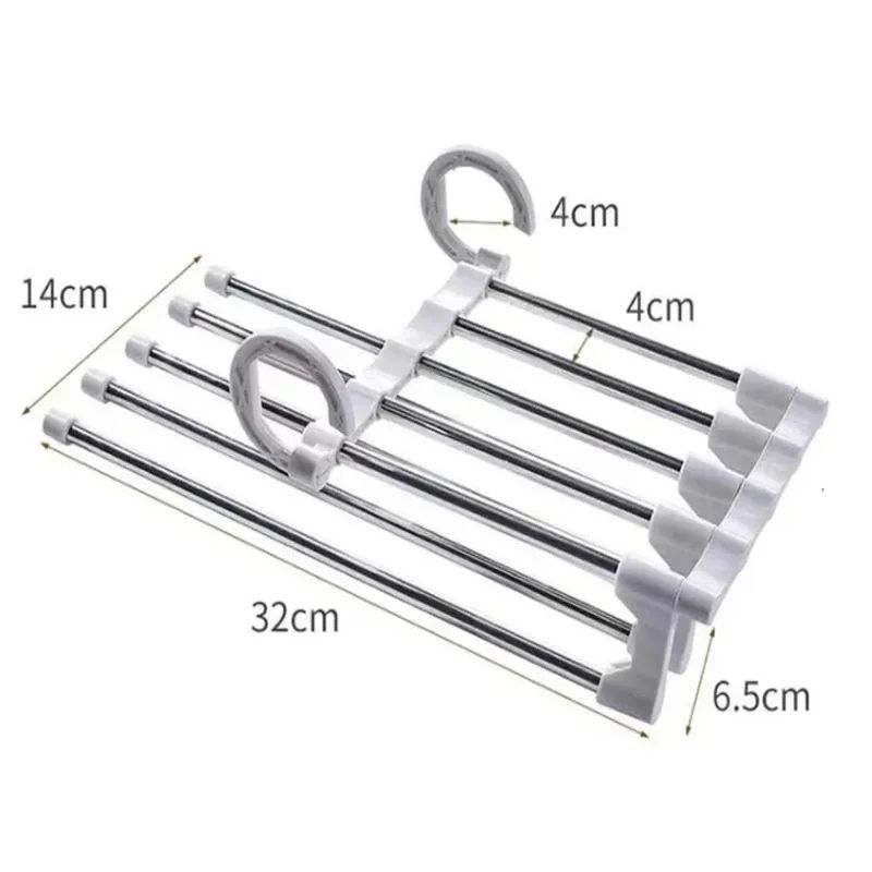 Telescopic Pants Hanger Space Saving Multi Layer Closet Organizer Rack 5