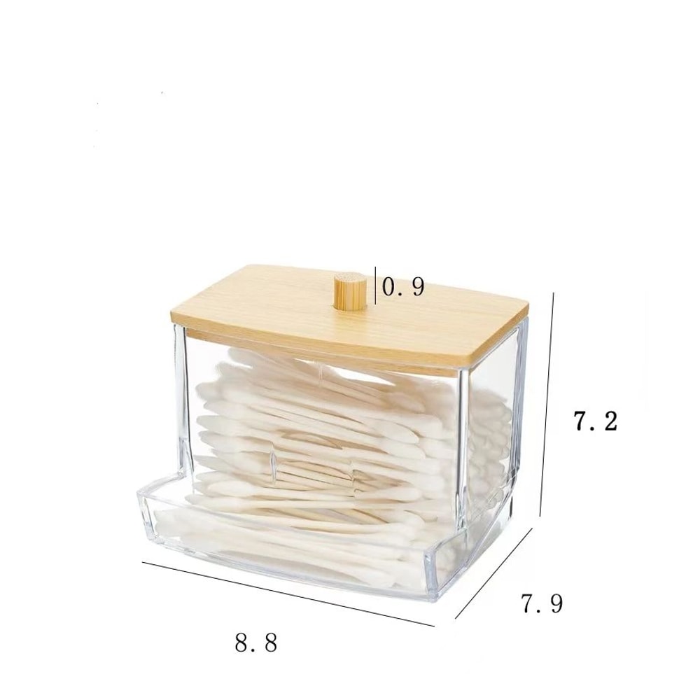 Clear Cotton Swab Organizer Box Dental Floss Storage Case Dustproof Container 4