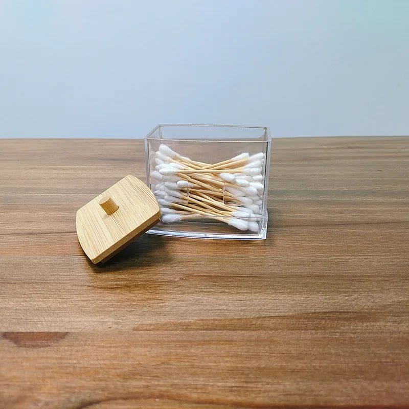 Clear Cotton Swab Organizer Box Dental Floss Storage Case Dustproof Container 5
