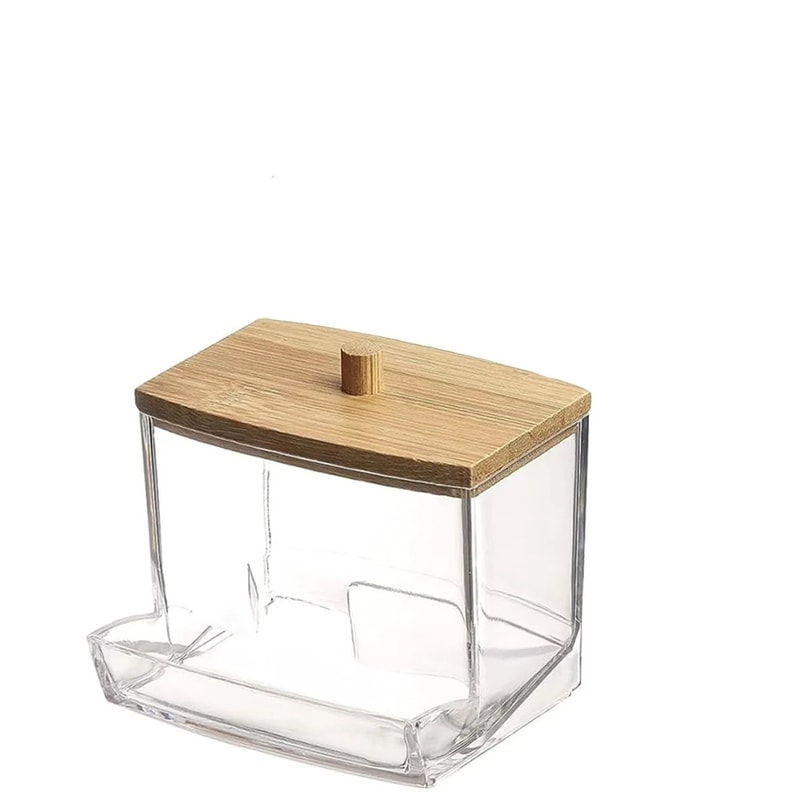 Clear Cotton Swab Organizer Box Dental Floss Storage Case Dustproof Container 6
