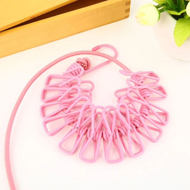 Portable Clothesline With Clips Retractable Laundry Drying Rope Travel Clothesline 9