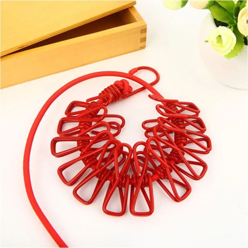 Portable Clothesline With Clips Retractable Laundry Drying Rope Travel Clothesline 11