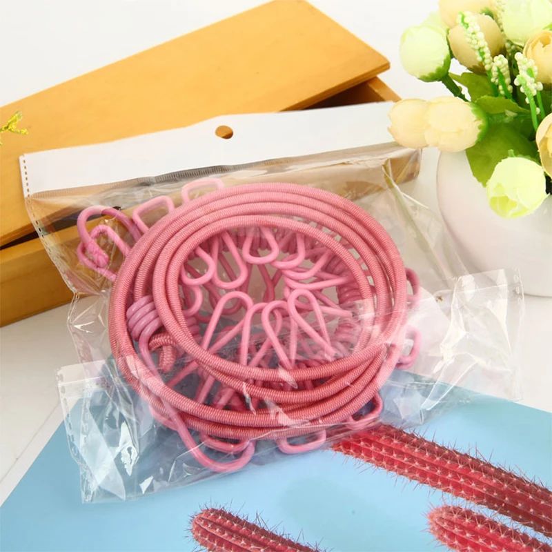 Portable Clothesline With Clips Retractable Laundry Drying Rope Travel Clothesline 4