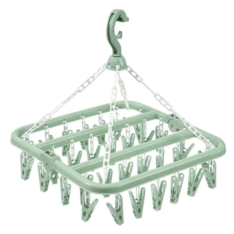 Foldable Clothes Drying Rack With Clips Portable Laundry Hanger Sock Drying Rack 9