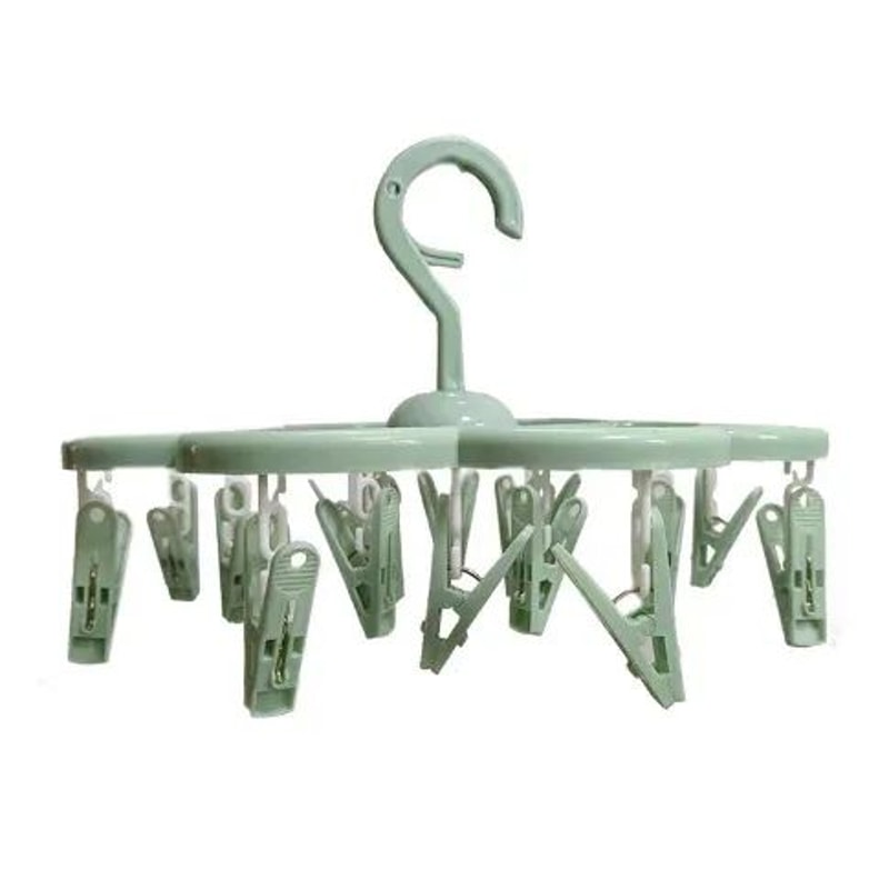 Foldable Clothes Drying Rack With Clips Portable Laundry Hanger Sock Drying Rack 7
