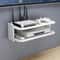 Wall Mounted Floating Shelf Router Storage Rack Two Tier Cable Organizer Shelf 0