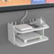 Wall Mounted Floating Shelf Router Storage Rack Two Tier Cable Organizer Shelf 2