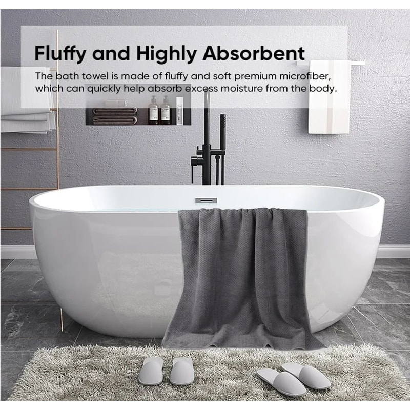 Microfiber Bath Towel Set Ultra Soft Quick Dry Absorbent Towels Pack 2