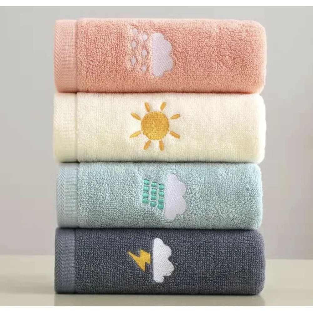 Cotton Hand Towel Set Soft Absorbent Bathroom Towels Pack Quick Dry 5