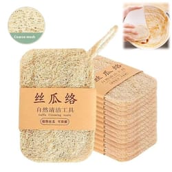 natural luffa dish sponge set eco friendly kitchen scrubber pads 6 pack