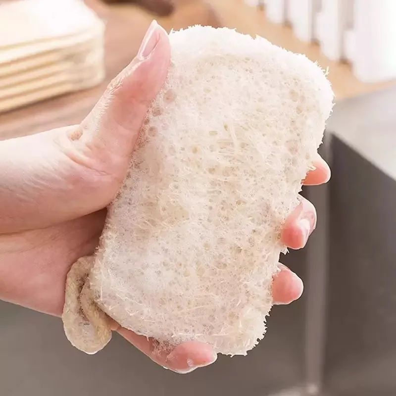 Double Layer Natural Loofah Kitchen Sponge Eco Friendly Scrubber Pads 4