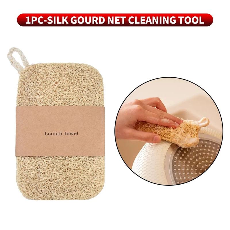 Double Layer Natural Loofah Kitchen Sponge Eco Friendly Scrubber Pads 6