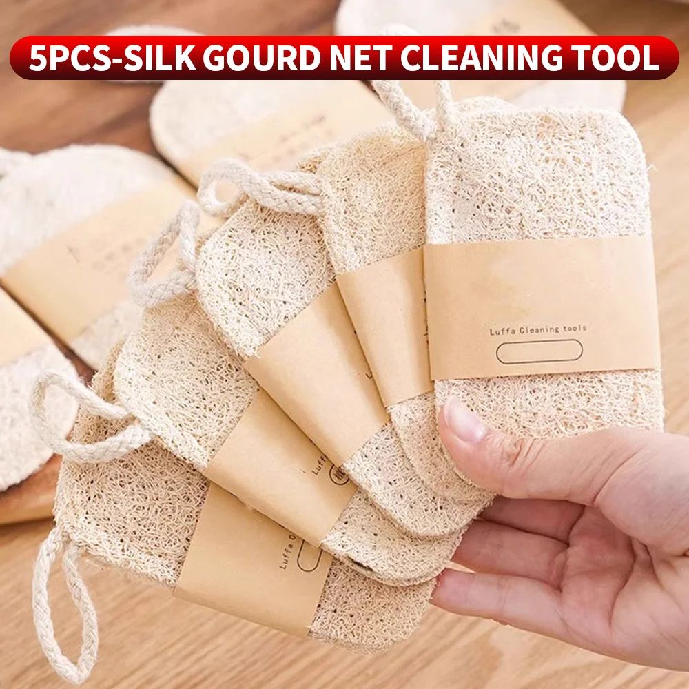 Double Layer Natural Loofah Kitchen Sponge Eco Friendly Scrubber Pads 7