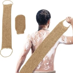 hemp back scrubber exfoliating bath strap natural jute shower body cleaning set