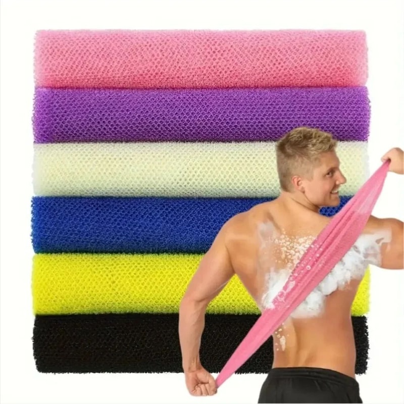 African Net Bath Sponge Exfoliating Mesh Body Scrubber Long Stretch Washcloth 1