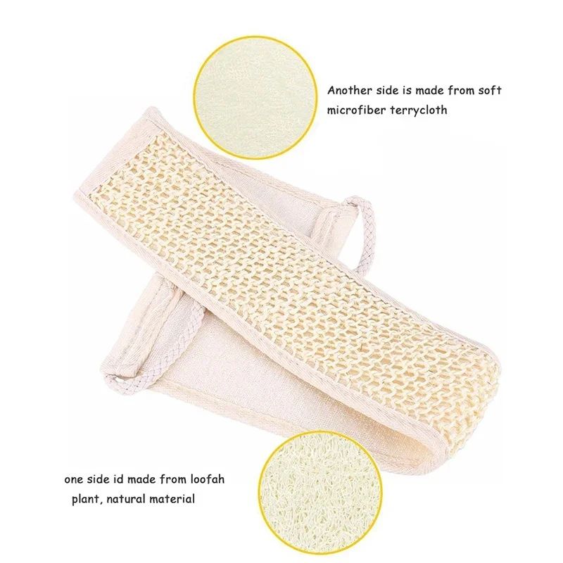 Natural Loofah Back Scrubber Exfoliating Bath Strap Soft Body Shower Sponge 2