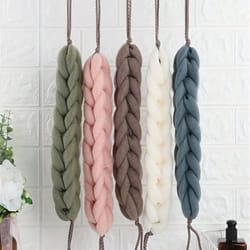 braided mesh back scrubber long handle exfoliating shower body sponge
