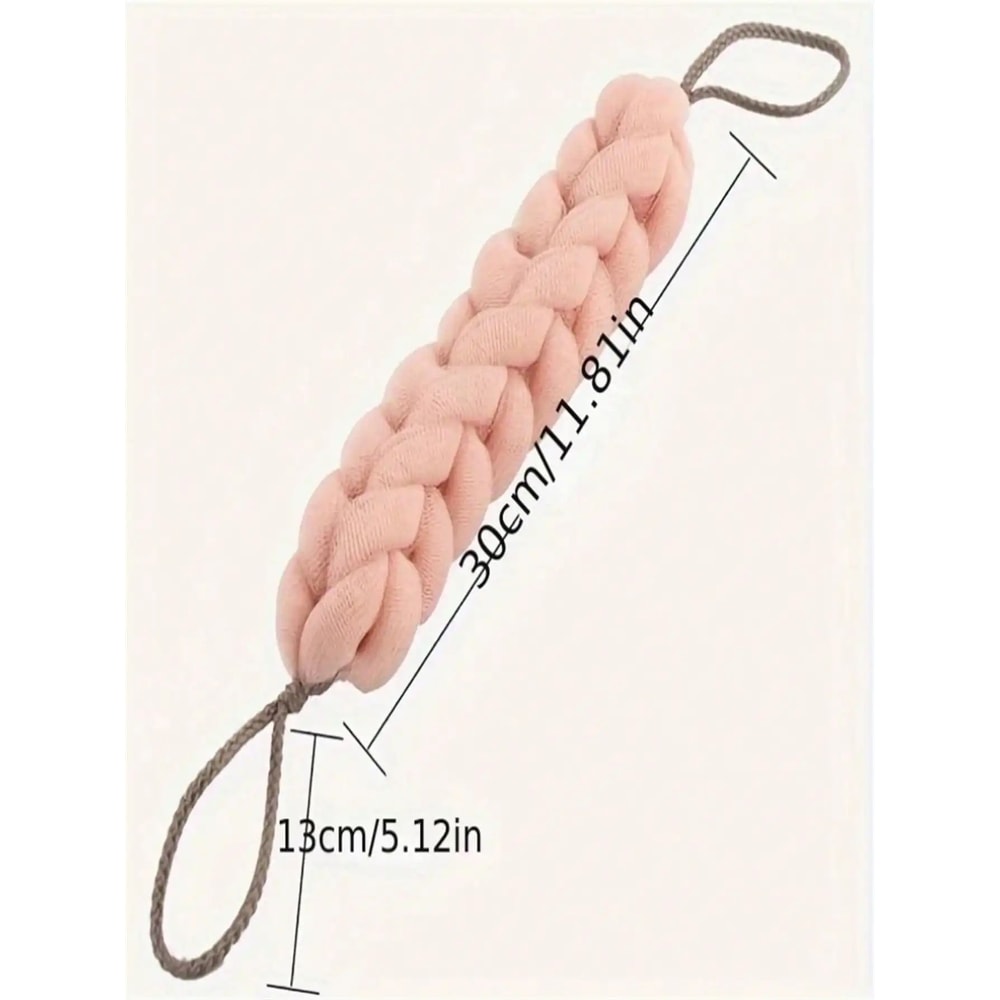Braided Mesh Back Scrubber Long Handle Exfoliating Shower Body Sponge 5