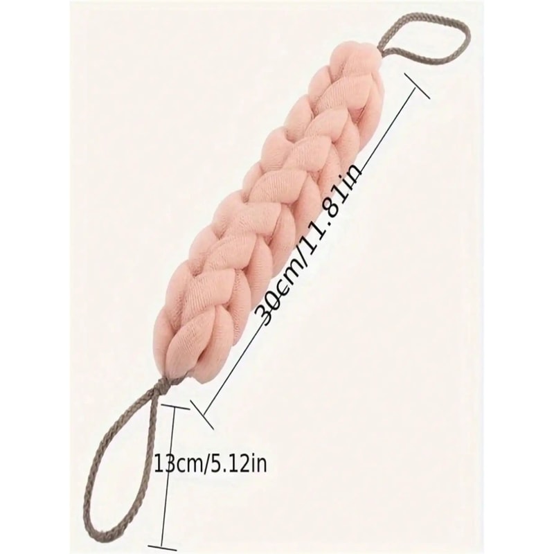 Braided Mesh Back Scrubber Long Handle Exfoliating Shower Body Sponge 5