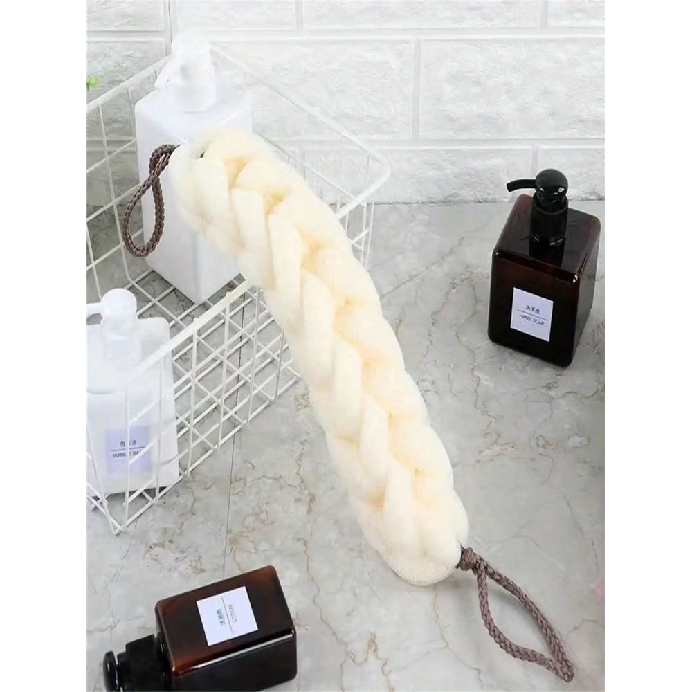 Braided Mesh Back Scrubber Long Handle Exfoliating Shower Body Sponge 7