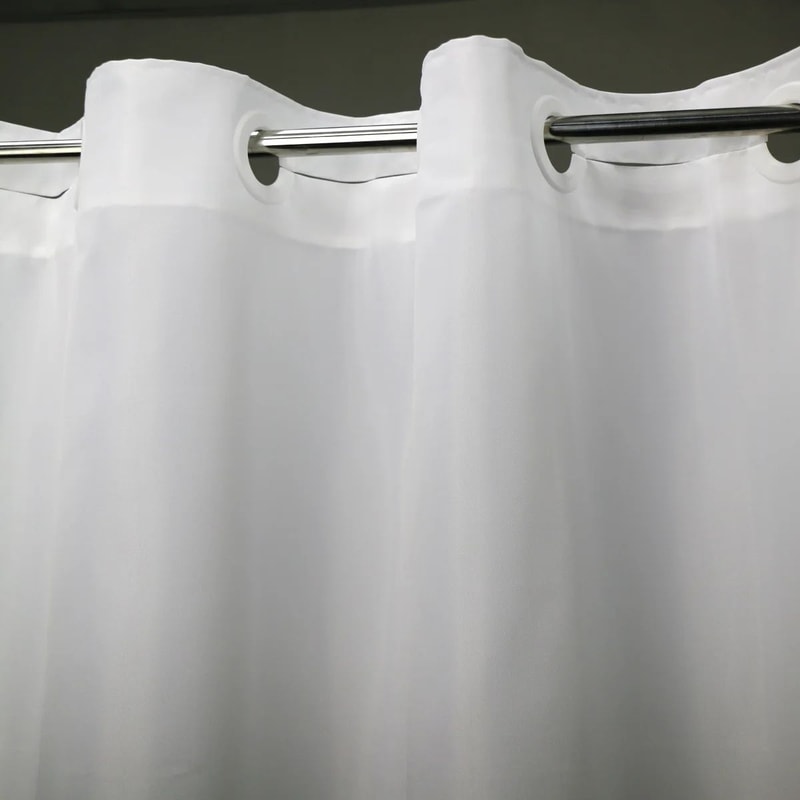 No Hook Shower Curtain Hotel Quality Fabric Waterproof Bathroom Curtain 1