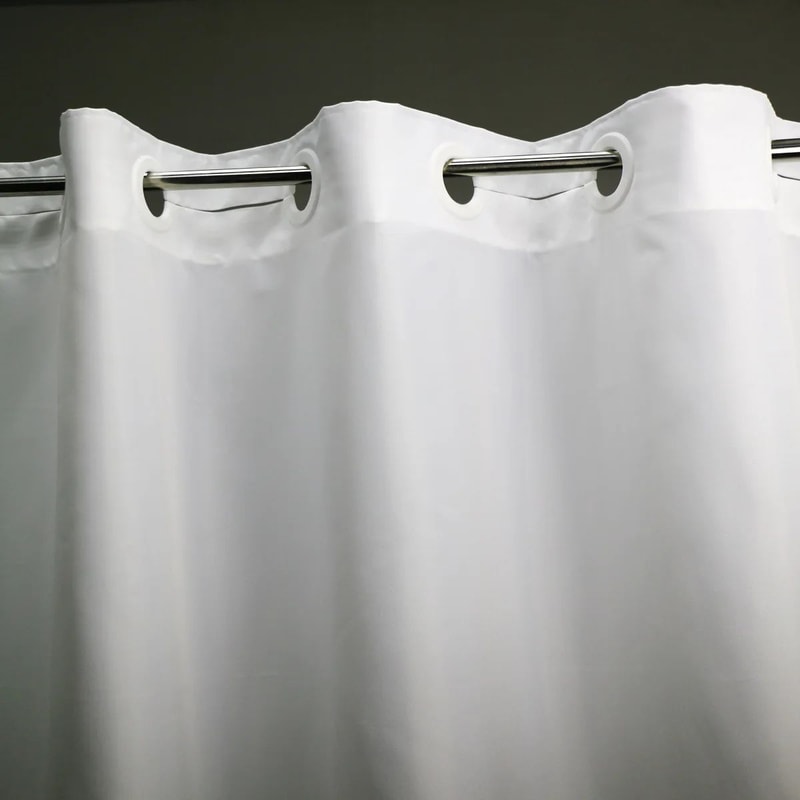 No Hook Shower Curtain Hotel Quality Fabric Waterproof Bathroom Curtain 4