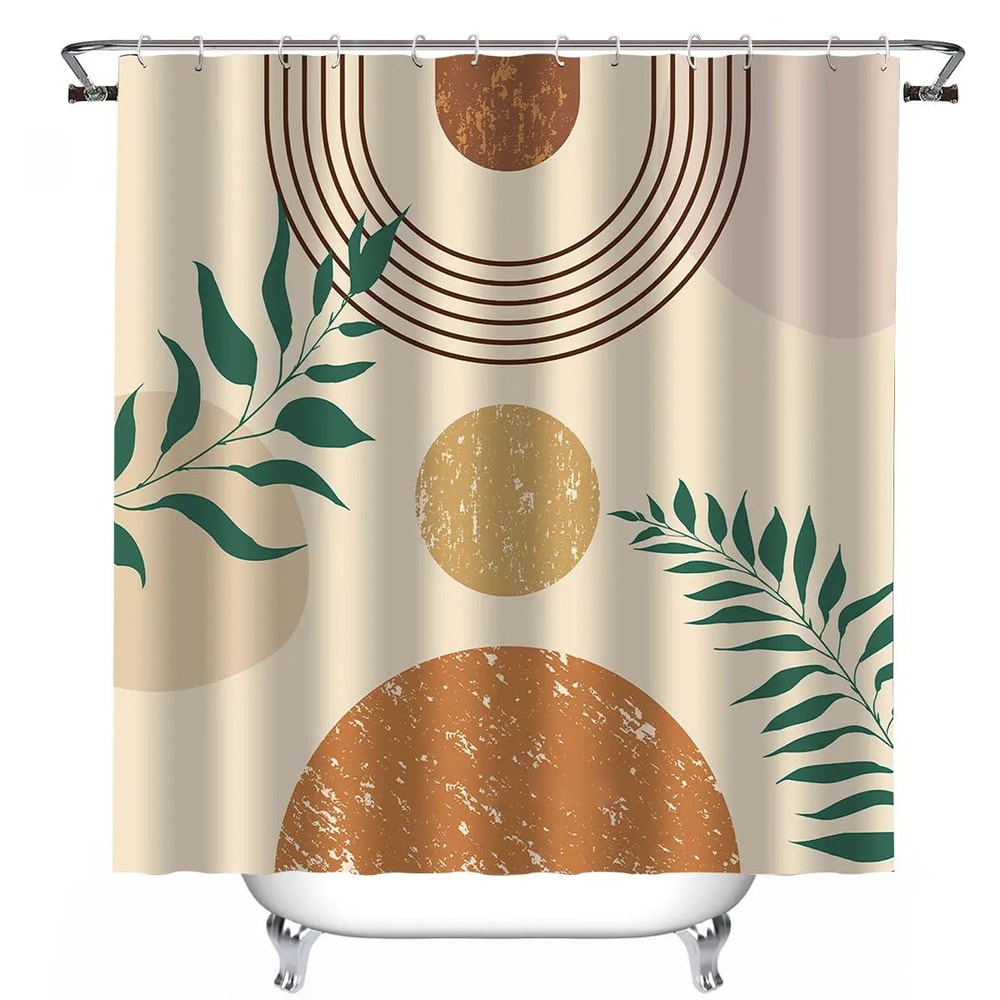 Double Layer Shower Curtain With Snap In Liner Waterproof Hookless Bathroom Curtain 8