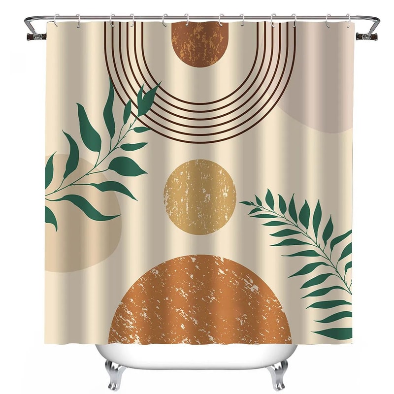 Double Layer Shower Curtain With Snap In Liner Waterproof Hookless Bathroom Curtain 8