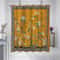 Retro Floral Shower Curtain Yellow Bathroom Curtain Waterproof Mildew Resistant 0
