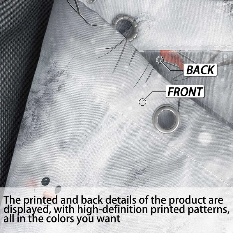 Christmas Snowman Shower Curtain Waterproof Holiday Bathroom Curtain Decor 5