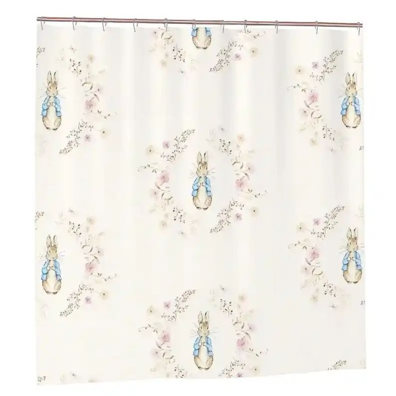 Peter Rabbit Shower Curtain Kids Bathroom Curtain Vintage Floral Decor 3