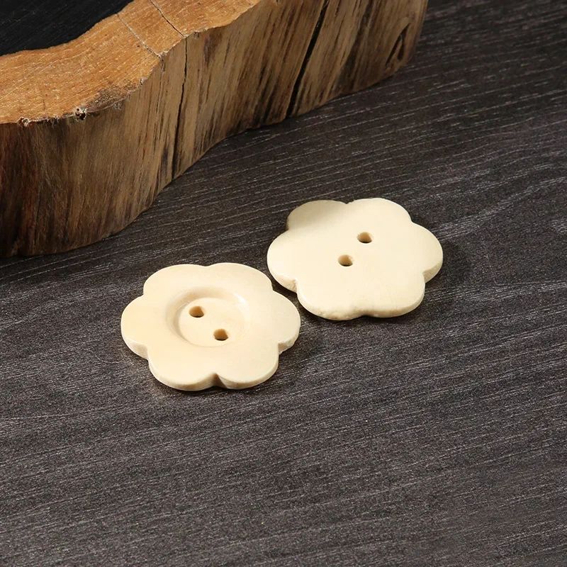 Wooden Flower Buttons Set Decorative Sewing Buttons For Clothing Crafts 1