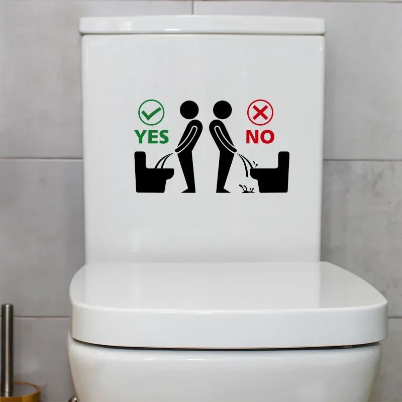 Funny Toilet Sticker Bathroom Wall Decal Removable WC Sticker Decor 4