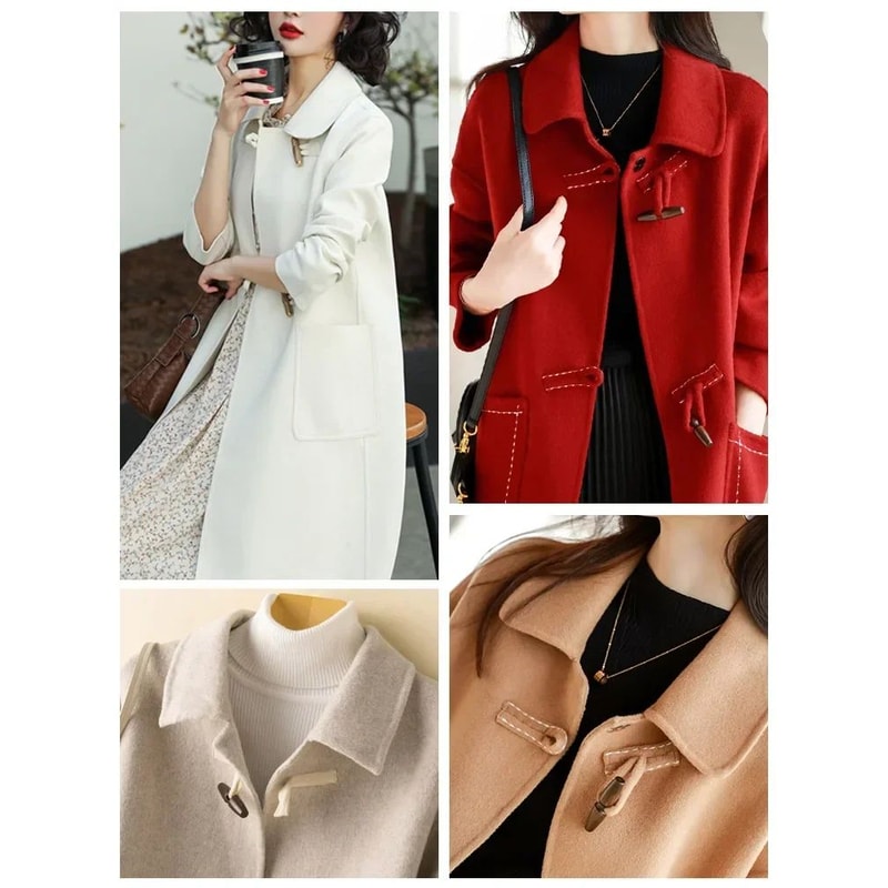 Wooden Horn Toggle Buttons Set Coat Sewing Buttons DIY Clothing Accessories 3