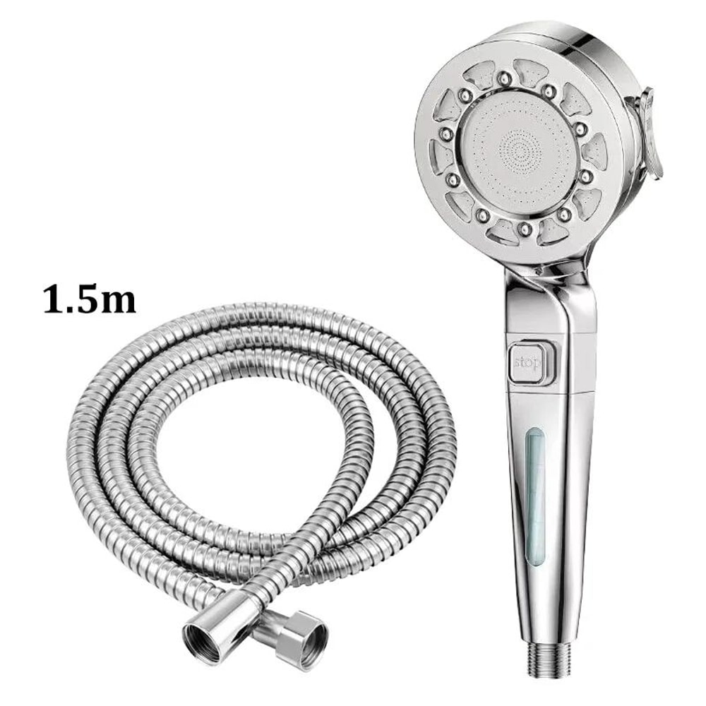 High Pressure Shower Head With Filter 4 Mode Adjustable Water Saver 16