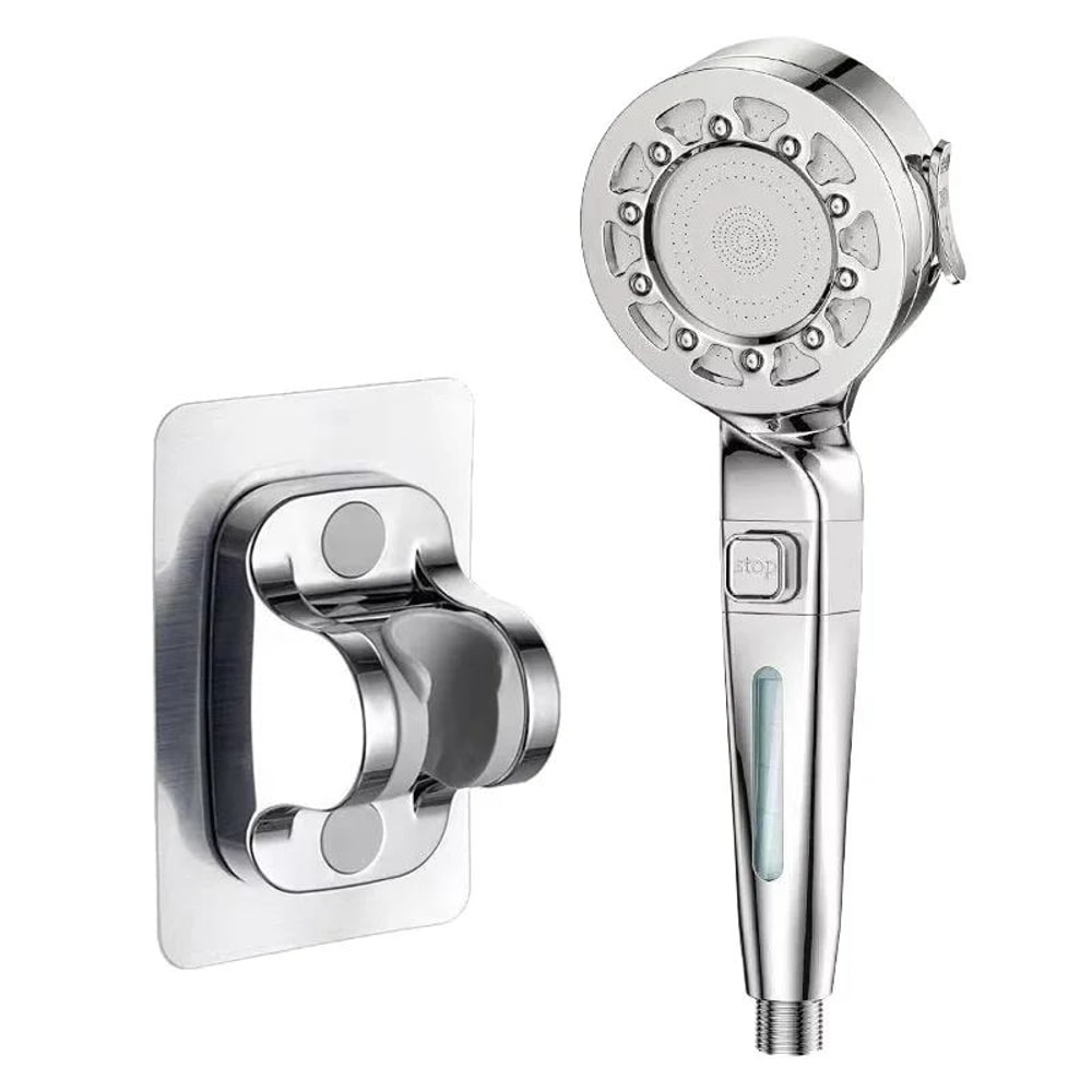 High Pressure Shower Head With Filter 4 Mode Adjustable Water Saver 17