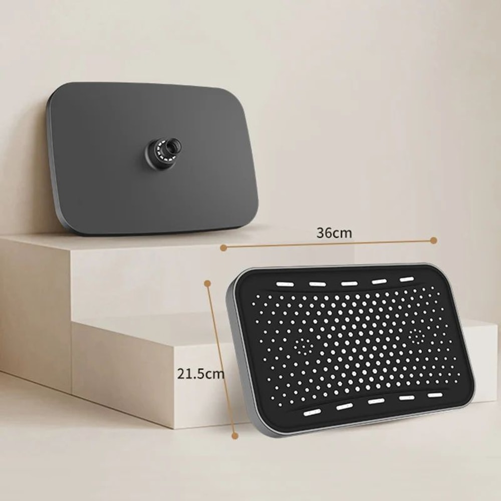 Large Square Rainfall Shower Head High Pressure Anti Clog Bathroom Set 5