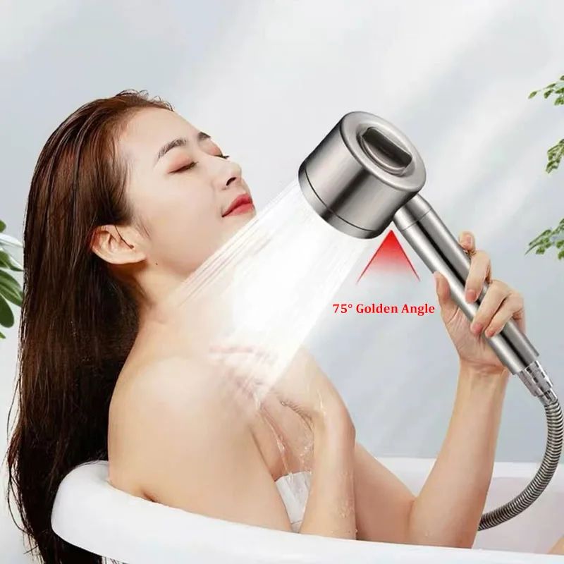 High Pressure Filtered Shower Head Stainless Steel Handheld Water Saver 2