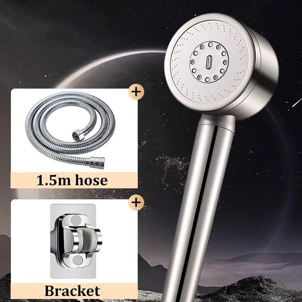 High Pressure Filtered Shower Head Stainless Steel Handheld Water Saver 9
