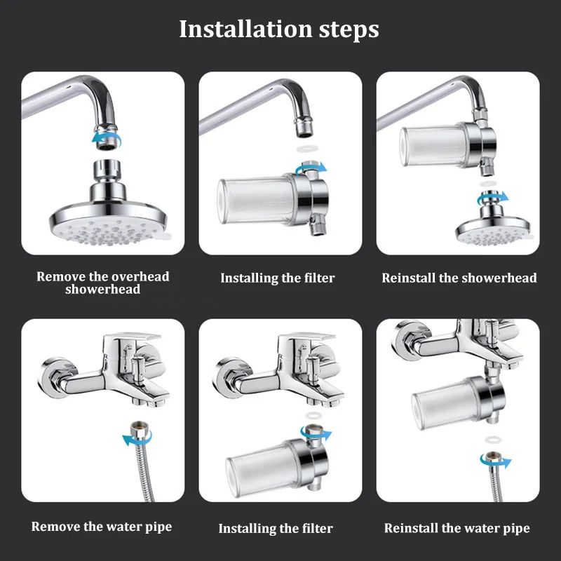 Universal Shower Head Water Filter Chlorine Removal Purifier With Replaceable Cartridge 4