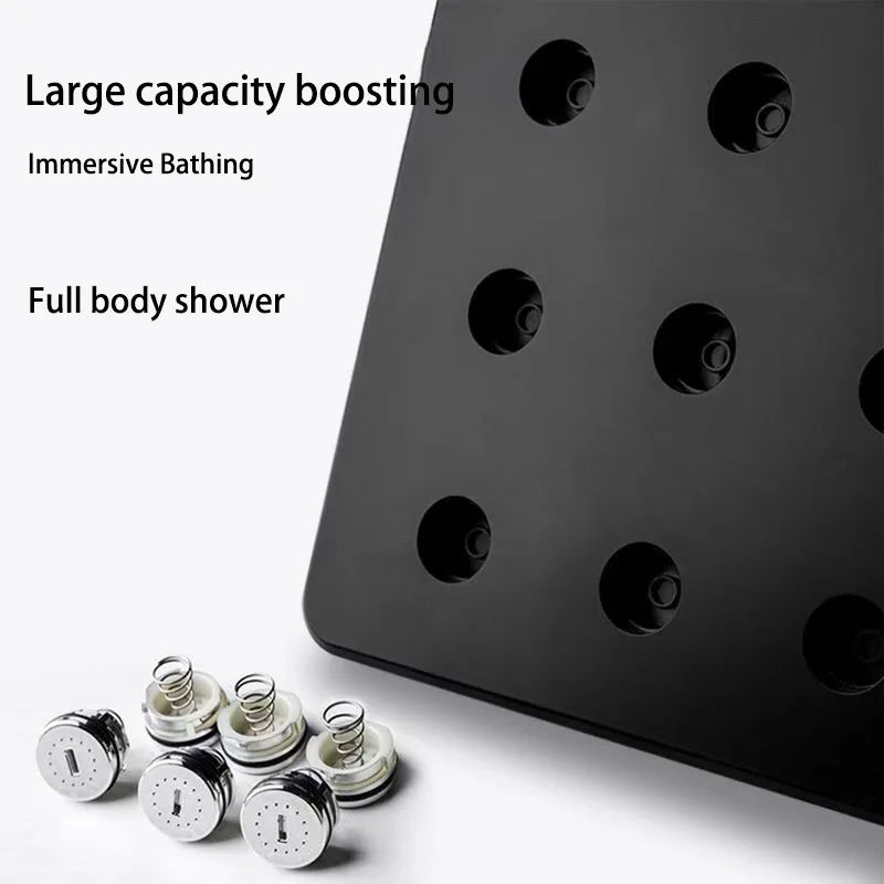 High Pressure Rainfall Shower Head Large Top Spray Universal Bathroom Set 5